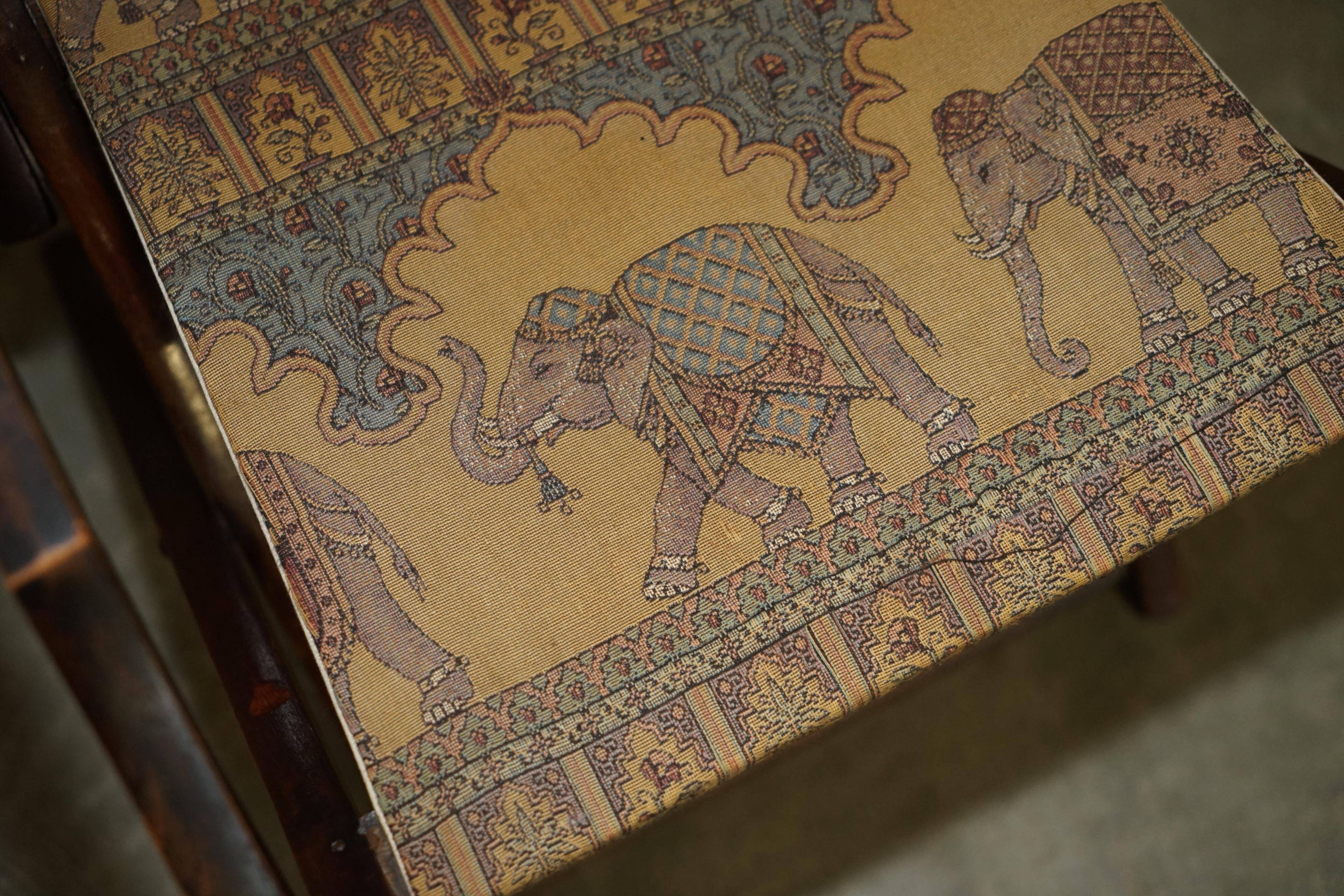 Antique Indo-Anglo elephant folding military chair circa 1890