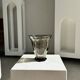 Smoked molded glass vase H:17cm