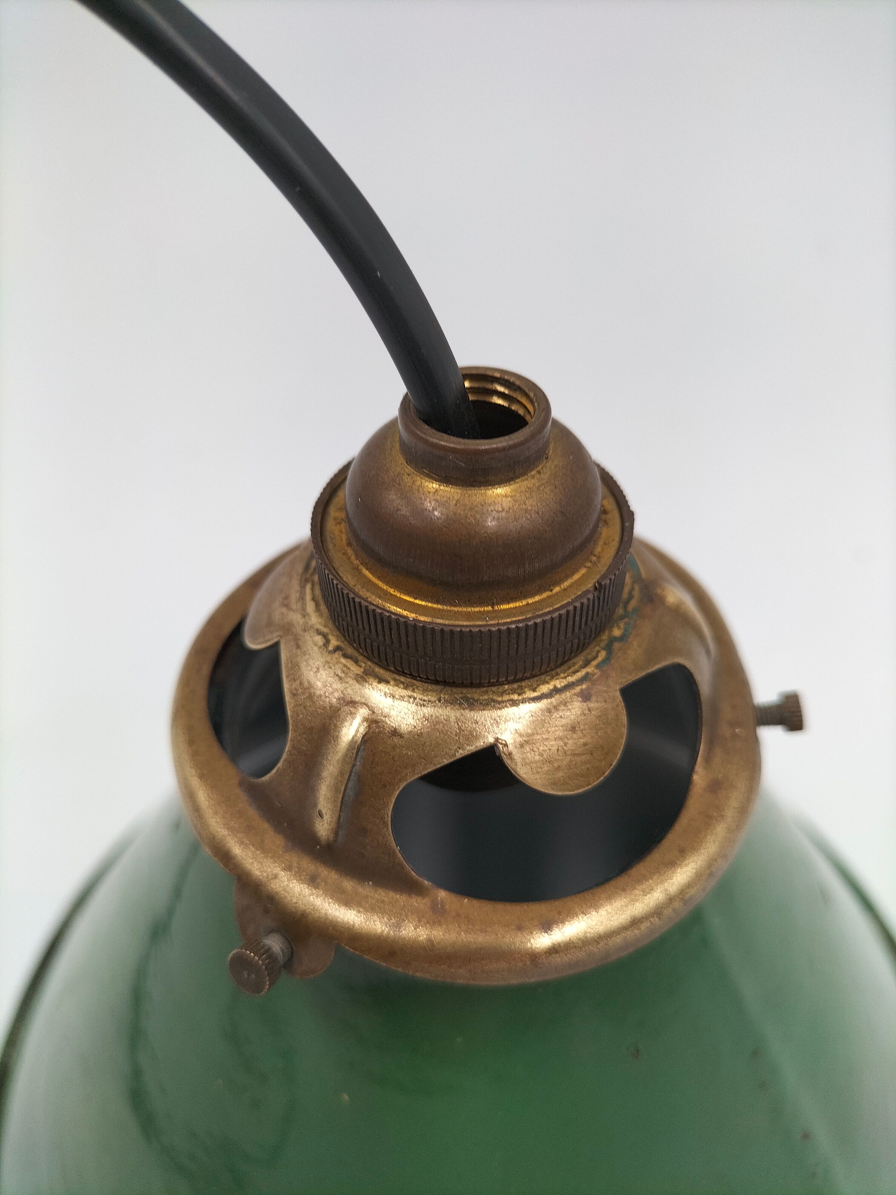 Old enamelled sheet metal lamp