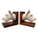 Dog head bookends ~ composite resin ~ vintage from the 70s/80s ~ england