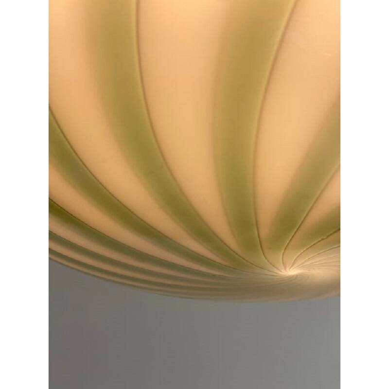 Contemporary milky-green sphere in murano glass swirl table lamp