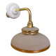 Vintage elbow wall lamp with white and gold granite glass shade