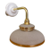 Vintage elbow wall lamp with white and gold granite glass shade
