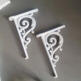 White enameled cast iron bathroom set