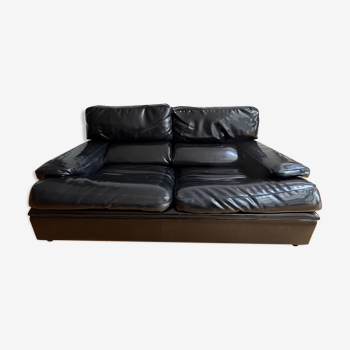 Black vinyl sofa