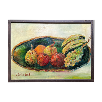 Realist painting, Still life and its symbols, oil on canvas signed