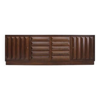 Buffet brutaliste espagnol en bois massif