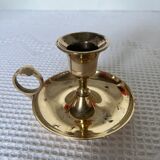 Duo of brass hand candle holders