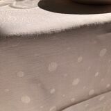 Nappe ancienne en damassée coton teintée en rose thé