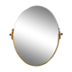 Miroir ovale pivotant en laiton doré 1940/1950 de style néo-classique 40x70cm