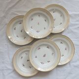 6 vintage Céranord France “Cheverny” soup plates - Floral pattern