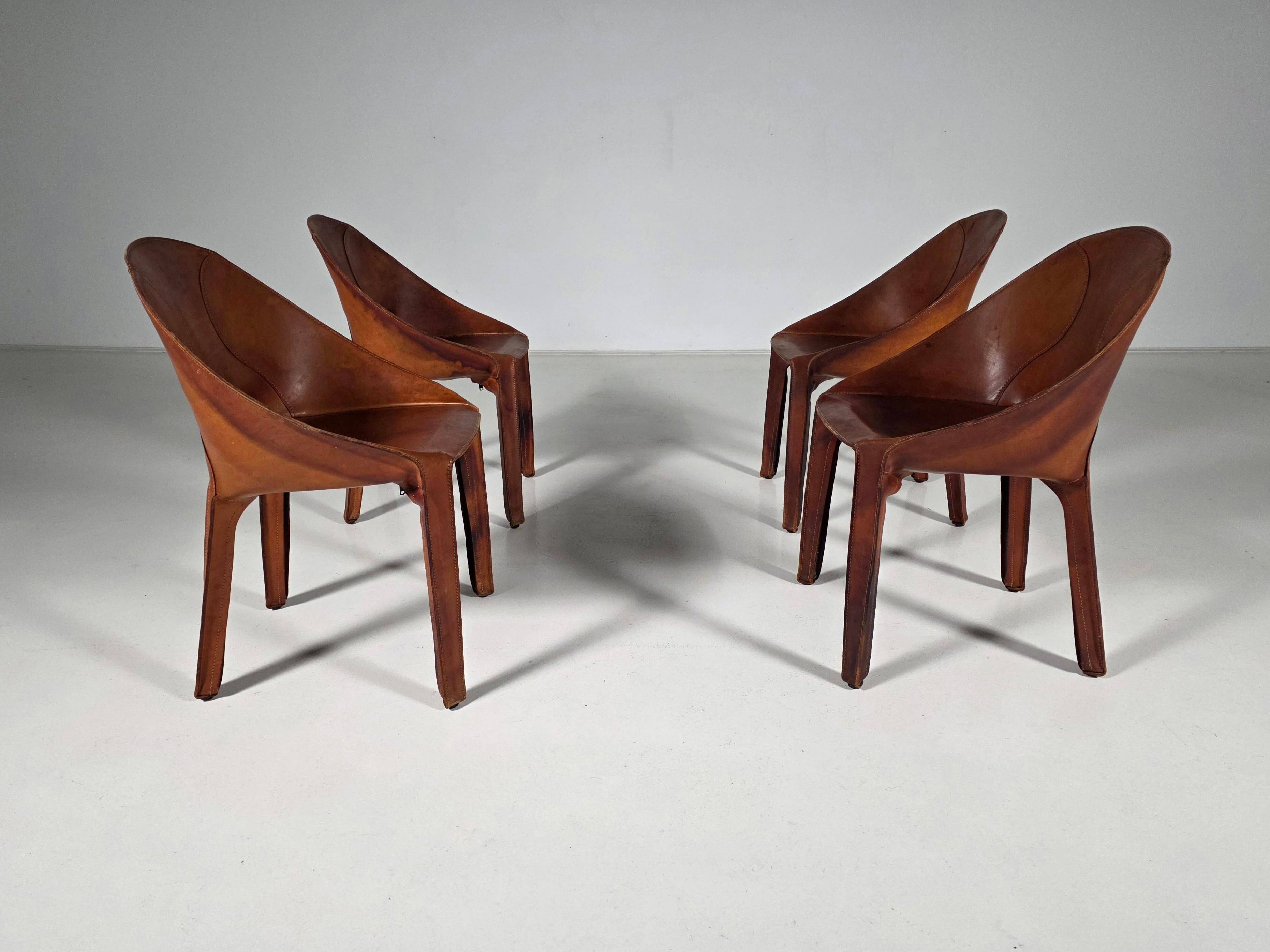 Set of four "Lira e Liuto" chairs by Mario Bellini for Cassina, Italy, 1980s.