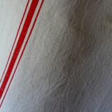 Set of 4 old embroidered tea towels in linen, monogrammed c