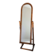 Vintage rattan full-length mirror, 1960s-70s.