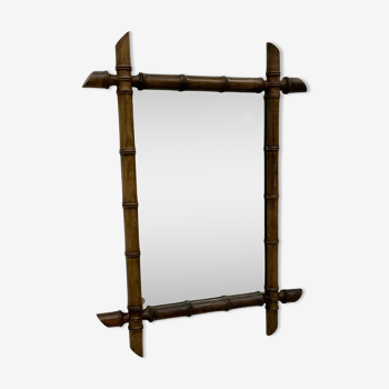Miroir vintage en bambou