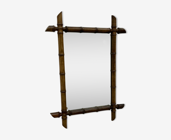 Miroir vintage en bambou