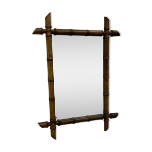 Miroir vintage en bambou
