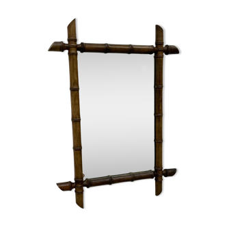 Miroir vintage en bambou