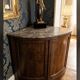 Rare Low Corner Cabinet from the Louis-Philippe Period – 19th Century – Marble Top