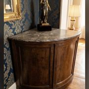 Rare Low Corner Cabinet from the Louis-Philippe Era – 19th Century – Marble Top