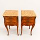 Pair French Rosewood Nightstands, Louis XV Marquetry Bedside Tables