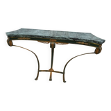 Brass console and mirror