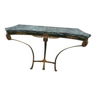 Brass console and mirror