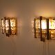 Pair of glass and brass sconces by Carl Fagerlund
