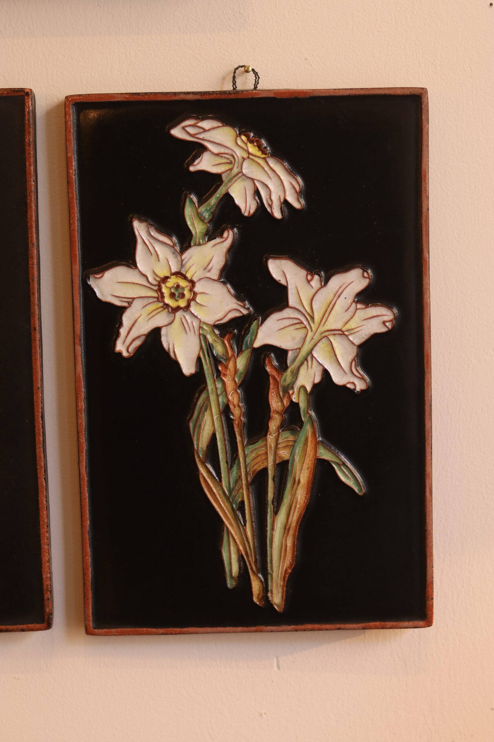 Set of three Majolica wall plaques from Karlsruhe – 1960s