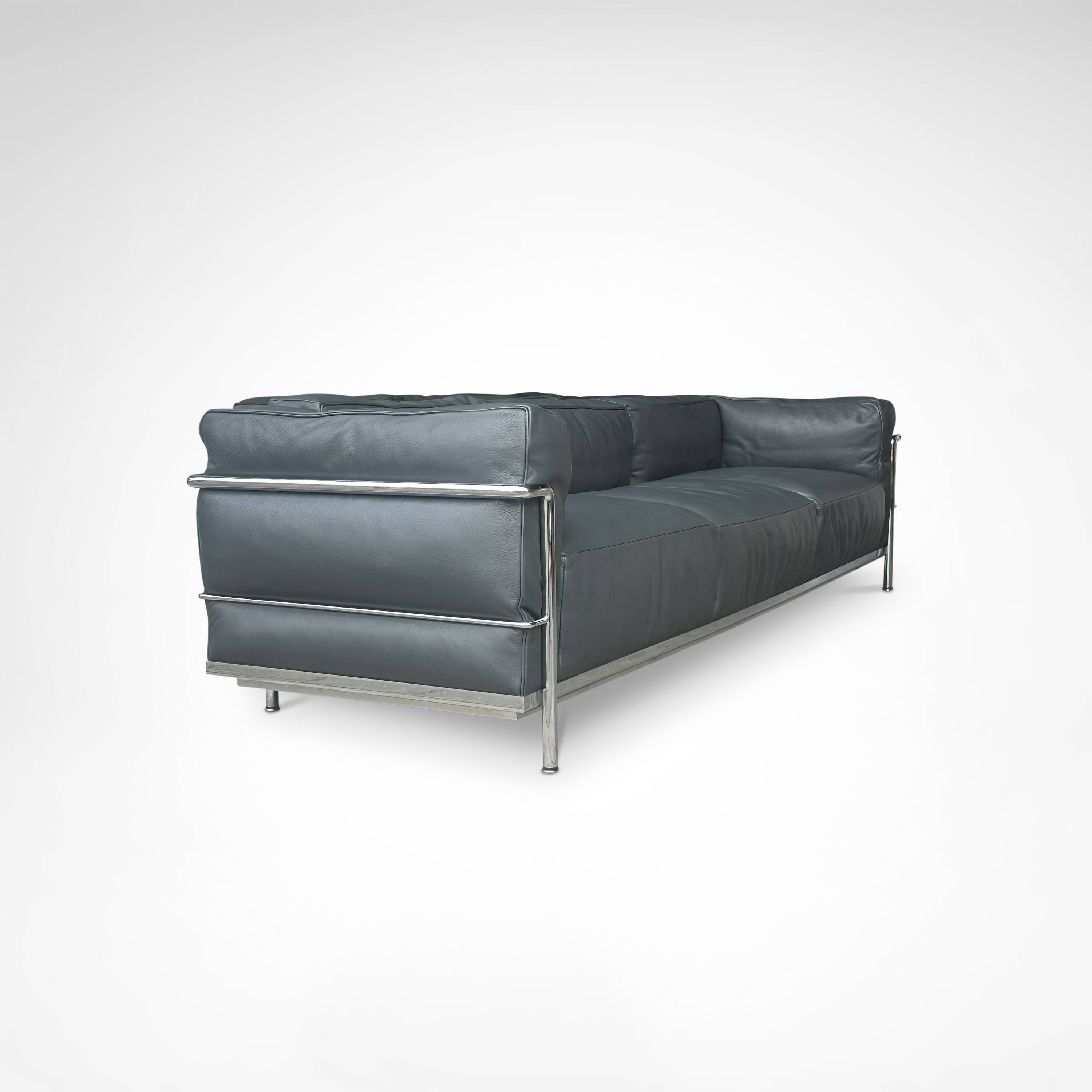LC3 down cushions Y extra leather 3-seater sofa by Le Corbusier Cassina 90s