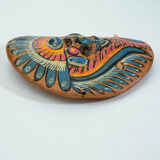 Mexican mask in colored terracotta, 1970s, Mexican