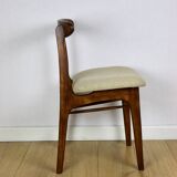 Chaises vintage Hałas beige bouclé - lot de 3