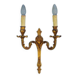Applique murale Art nouveau en bronze : style français, 2 lumières, années 1950