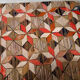 Tapis ancien Américain Hooke géométrique fait main 146x234cm 1900