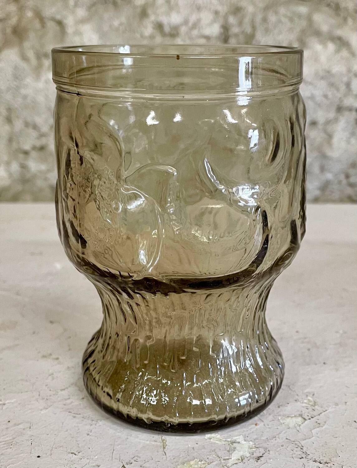 Service à orangeade verre fumé noir ancien/vintage