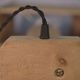 Brutalist lamp in elm and solid oak with a cord shade – 1980s