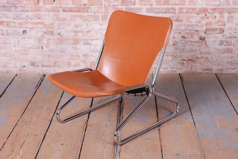 German Bauhaus Armchair in Leather by Lusch and Co West, 1970s