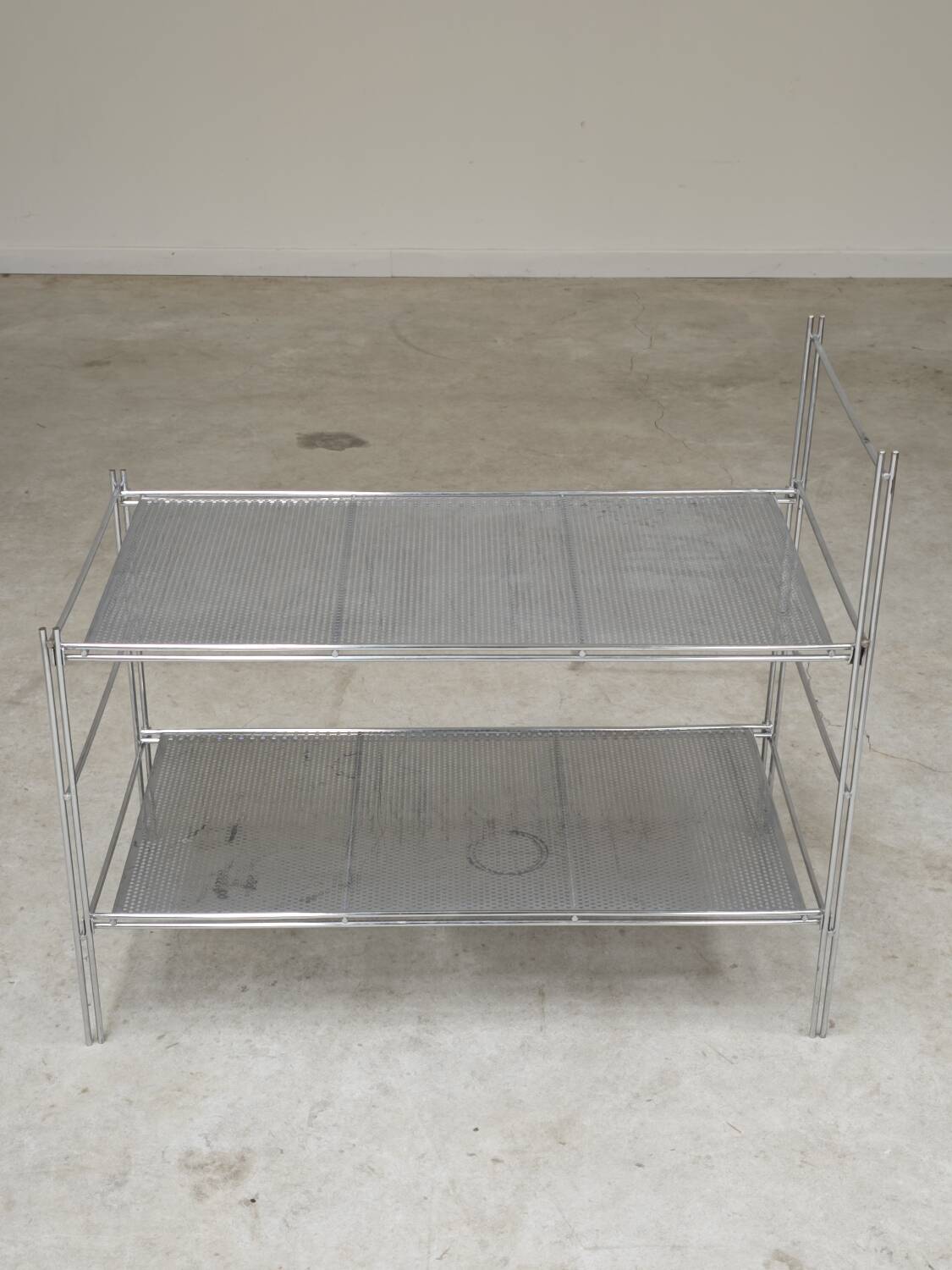 Chrome end table or console, Italy 1970