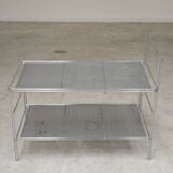 Chrome end table or console, Italy 1970
