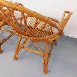 Pair of vintage rattan armchairs from the 60s