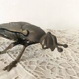 2 cendriers insectes mouches en métal années 50-60