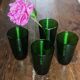 Un lot de 4 grands verres Vereco vert vintage