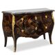 Lacquered chest of drawers with marble top. 1950s.