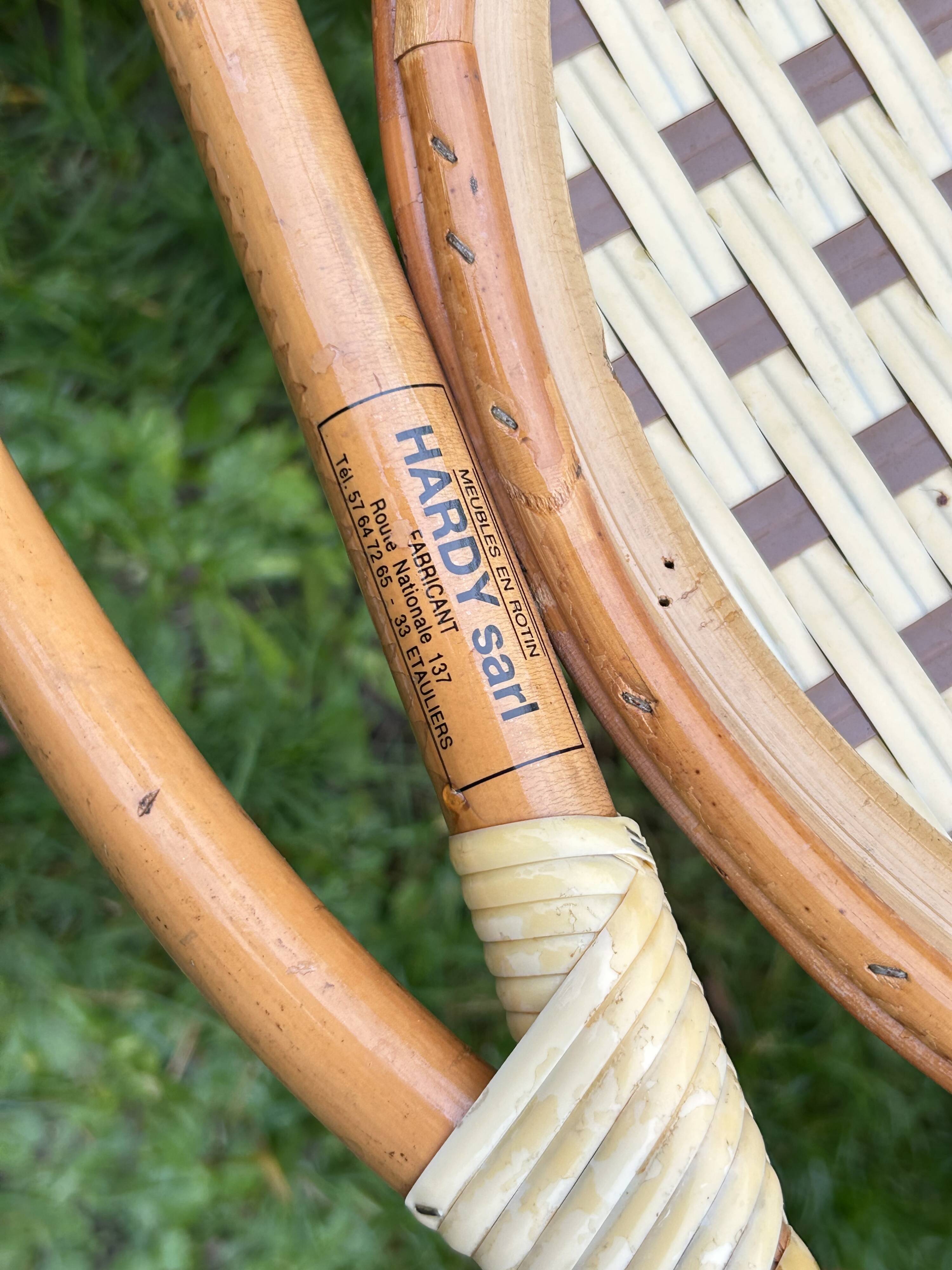 4 rattan and scoubidou Hardy chairs