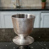 Silver-plated metal egg cup