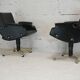 Pair of swivel armchairs, imitation leather and steel, Italy, circa 1960.