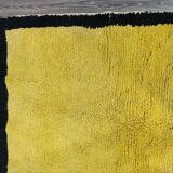 Handcrafted traditional Berber rug, yellow, size 150 x 250 cm