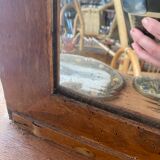 Former beveled mirror and contour wood 72x75cm