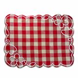 Vichy Fleur Napperon Rouge Set de 4