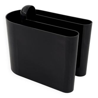 Black magazine rack by Rodolfo Bonetto for Bilumen, 1970